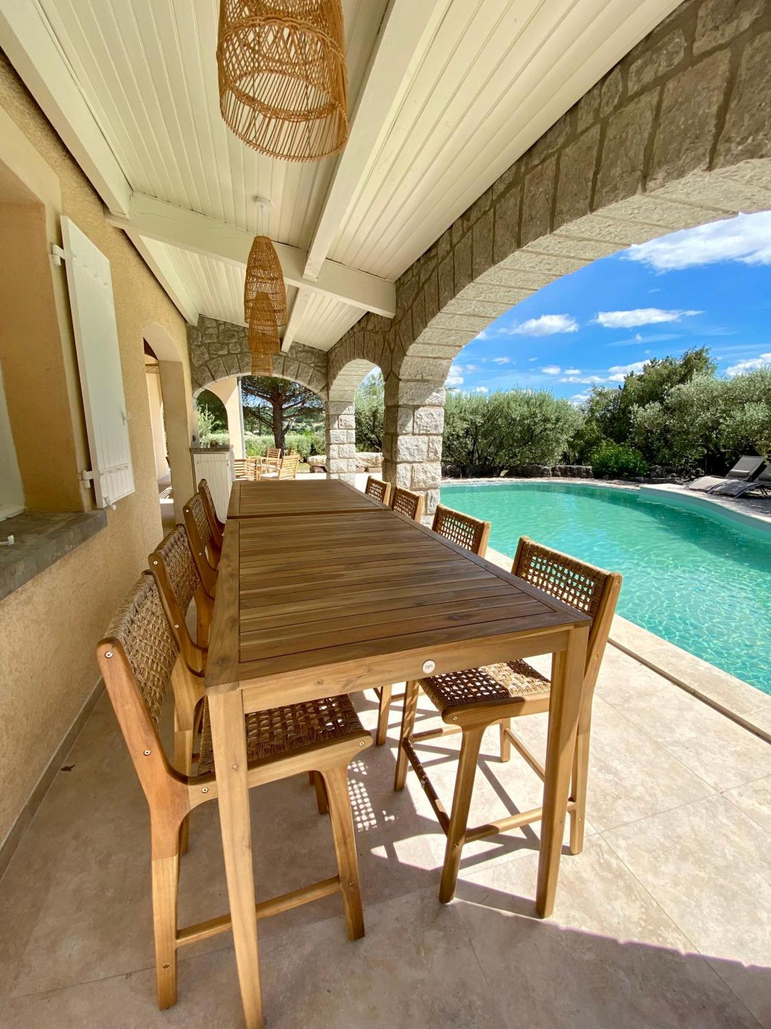 Maison Pour 12P, Piscine A Debordement Chauffee D'Avril A Octobre Inclus Ruoms Exterior foto