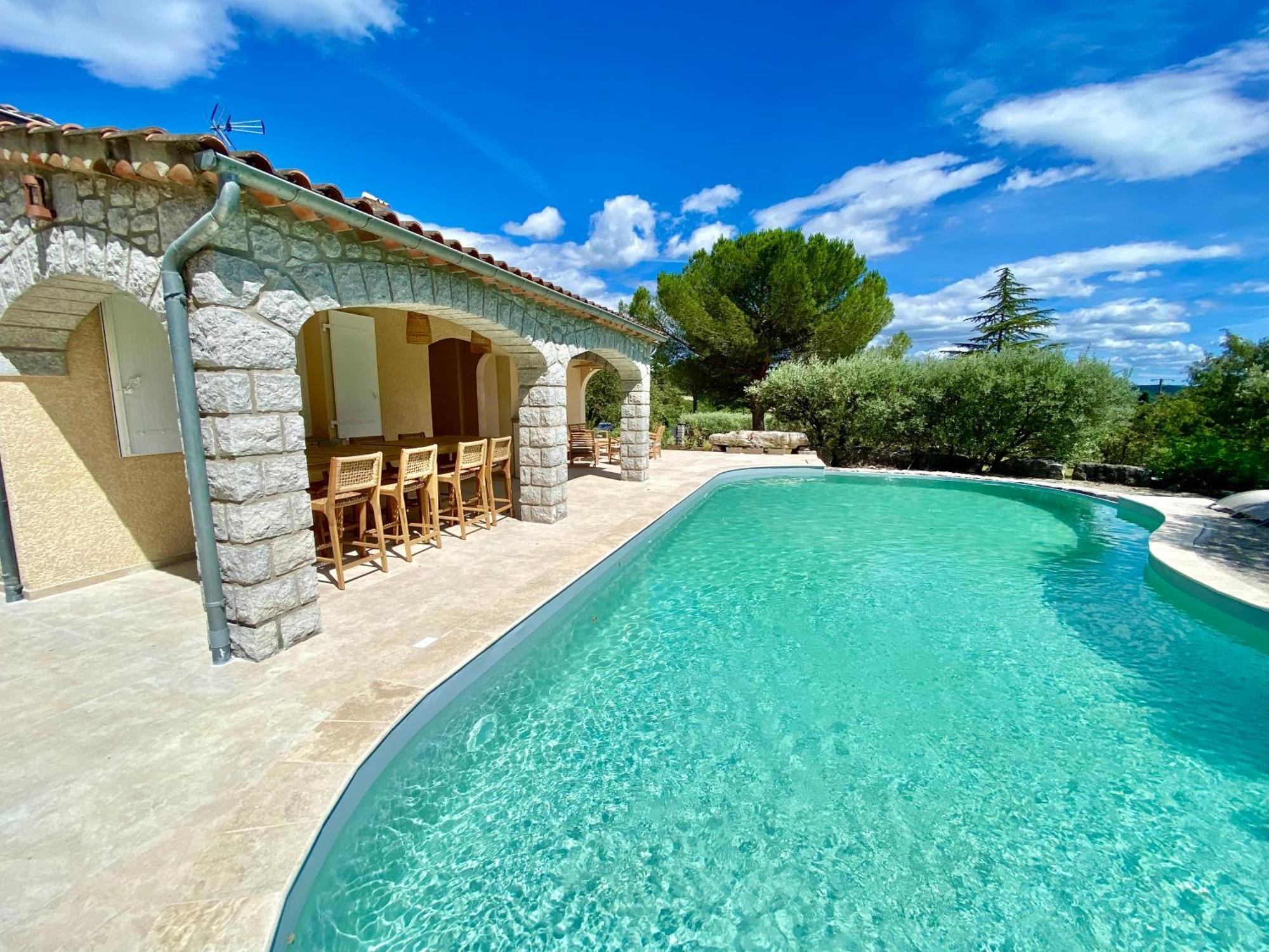 Maison Pour 12P, Piscine A Debordement Chauffee D'Avril A Octobre Inclus Ruoms Exterior foto